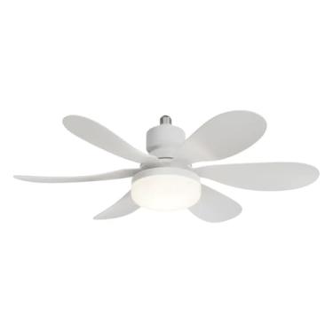 Imagem de Ventilador de Teto com Luz LED E27, Branco, 5 Pás, Controle Remoto, Dimmerizável, Moderno Alto Padrão Great Home
