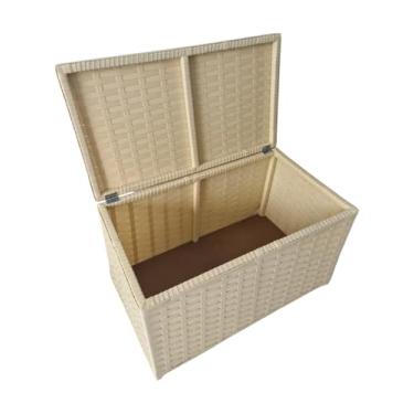 Imagem de Baú Organizador para Brinquedos, Fibra Sintética, 70x40cm, Caixa de Armazenamento (PALHA)