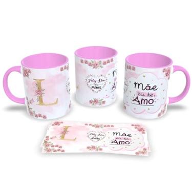 Imagem de Caneca de Porcelana Com Alça e Interior Rosa Estampa Alfabeto das Mães (L)