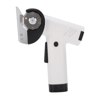 Imagem de Luocute Cortador de Tecido Elétrico, Máquina de Corte de Faca Redonda Sem Fio de 4 Velocidades Com Luz LED e Display de Bateria, para Costura de Artesanato de Papelão Plástico de Tecido (Branco)