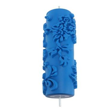 Imagem de AUNMAS Rolo de Pintura Padrão Cabeça de Borracha Macia para Paredes Teto Diy Arte Decorativa Clássico Tijolo Gravação Textura Ferramenta Reutilizável Azul (borracha)