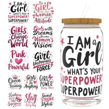 Imagem de DORSBABY Envelopes de copo UV DTF, 12 folhas para copos de vidro de 473 ml, adesivos de transferência transparentes para copos e garrafas, conjunto de padrões variados