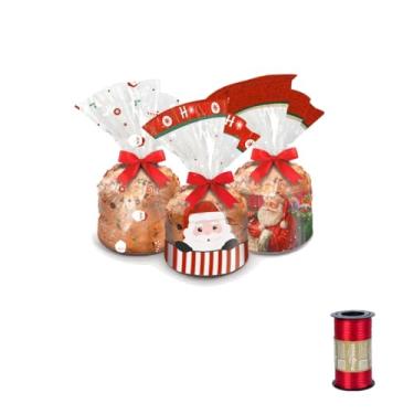 Imagem de Kit Saco Panetone 500g Cromus 25x35cm com Fita Cetim 4mm x 100m