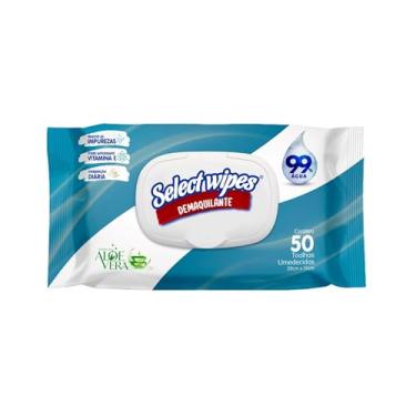 Imagem de TOALHA UMEDECIDA SELECT WIPES DEMAQUILANTE DE 50 UND COM TAMPA FLIPTOP
