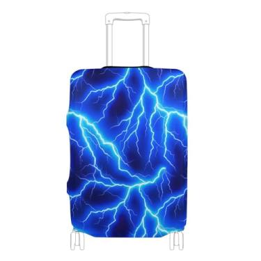 Imagem de Joisal Capa protetora de bagagem personalizada lavável para terno essencial de viagem para mulheres azul relâmpago, P, serve para capa de 45 a 50 cm, Azul Lightning, M 22-24 in, Capa de mala