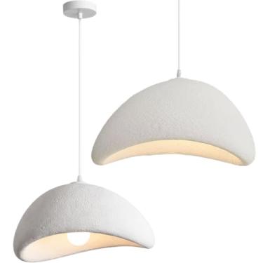 Imagem de Gimpo, Lustre Pendente Luminária Japonesa Wabi-Sabi Orgânico Cogumelo Concreto Gimpo LTJ30-BRANCO-B