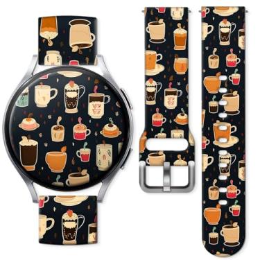Imagem de Pulseiras de relógio compatíveis com Samsung Galaxy Watch de 40 mm, 42 mm, 44 mm, 45 mm e 46 mm, pulseira de silicone de substituição com padrão de 20 mm para Galaxy Wacth 7/6/5/4/5 Pro/4 Classic/3