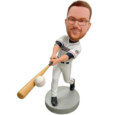 Imagem de Bobblehead de jogador de beisebol personalizado - presente de foto para estatueta personalizada para dia dos namorados/aniversário/ação de graças | Decoração de mesa feita à mão para casa/escritório |
