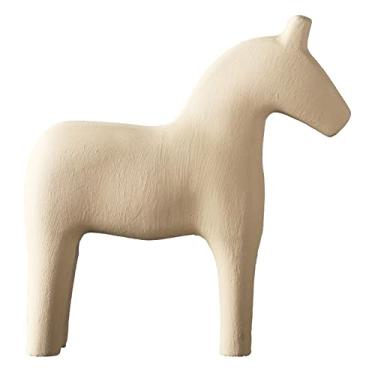 Imagem de YOUTHINK Estatueta de Cavalo de Madeira, Estatuetas Colecionáveis ​​Estatueta de Cavalo Estátua de Artesanato Sueco Vintage para Escritório Familiar Pintura de Mesa Brinquedo Decoração de Casa (S)