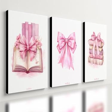 Imagem de Kit 3 Quadro Decorativo Estudos Rosa Faculdade Livros Menina Quarto Qualidade Premium Moderno (40x28cm)