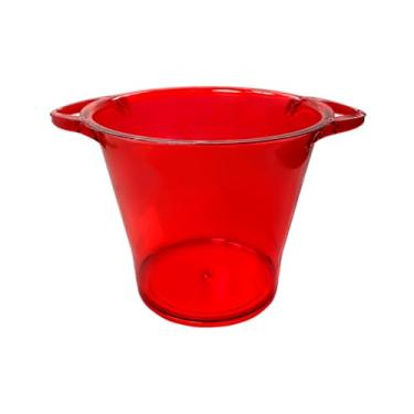 Imagem de Kit 10 Unidades Balde Gelo Acrílico Para Cerveja Bebidas Decoração Champanheira (Vermelho)