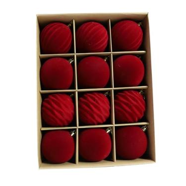 Imagem de Sclmgo Conjunto de 12 Enfeites Natalinos para Pendurar, Bolas Decorativas de 6 Cm de Diâmetro para Janelas, Ideais para Aniversários, Ano E Decoração de, Vermelho Sólido, Tamanho real