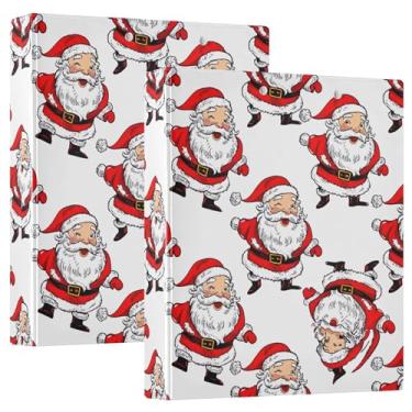 Imagem de Pastas vintage de Papai Noel branco, 3 polegadas, 3 anéis, 200 folhas, com estampa animal, fichário planejador, 31,5 x 27 x 6 cm, 1 pacote