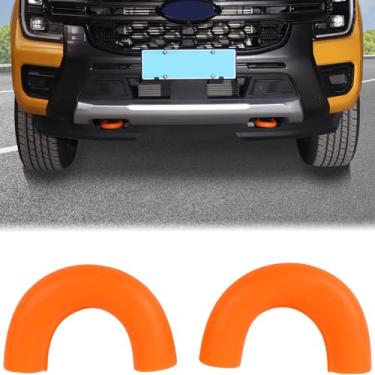 Imagem de Aunginsy Capas de gancho de reboque para para-choques dianteiros compatíveis com Ford Ranger 2023-2025, capa de receptor de engate de reboque de para-choque dianteiro anel de tração de engate de