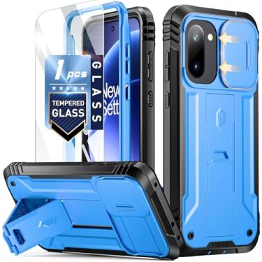 Imagem de Poetic Capa Revolution para OnePlus 15R 5G, [capa de câmera deslizante], [teste de queda de grau Mil-5], capa robusta de camada dupla à prova de choque com suporte, azul claro