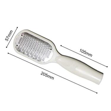 Imagem de Yinhing Arquivo de Raspa de pé Ralador de Purificação Profissional Ferramenta de Pedicure para Removedor de Calos de Pele Morta Seca e áspera Aço Inoxidável Preto Branco 8,1 X 2,2