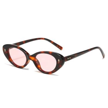 Imagem de HCPIHF Óculos de grau feminino com rebites e decoração (rosa leopardo)