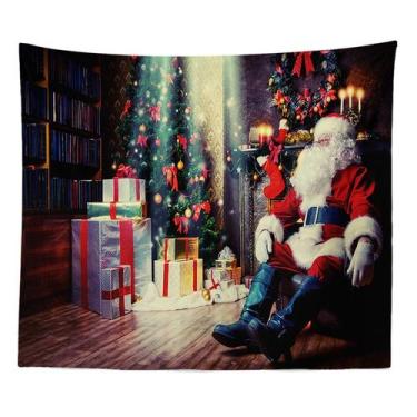 Imagem de Tapeçaria de Natal, parede de Papai Noel, 150x150cm, microtecido - yiw