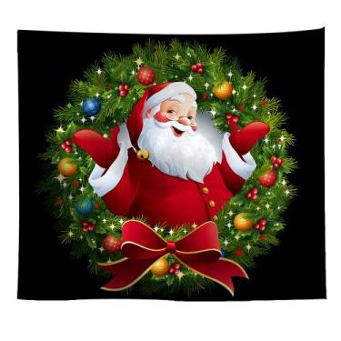 Imagem de Tapeçaria de Natal, parede de Papai Noel, 150x150cm, microtecido - yiw