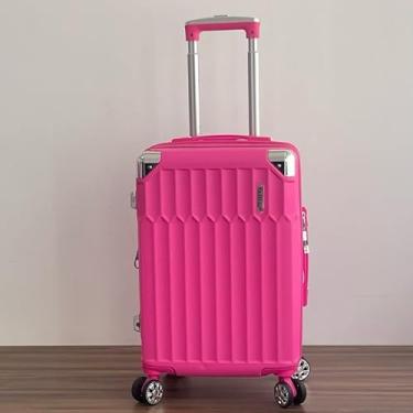 Imagem de Mala de Bordo ABS 10kg 17” a 21” Polegadas Mala de Viagem com Rodinhas 360° Cadeado Código (Pink-19”(10KG) Modelo-DDD333)