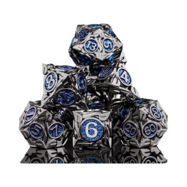 Imagem de Conjunto De Dados De Metal Premium Coloridos Para Jogos De RPG De Mesa