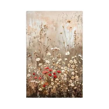 Imagem de Pintura Em Tela Vintage Floral Botânica De Flores Silvestres Da Primav