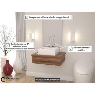 Imagem de Conjunto Para Banheiro Gabinete Com Cuba Q35 600w Metrópole Compace Nogal