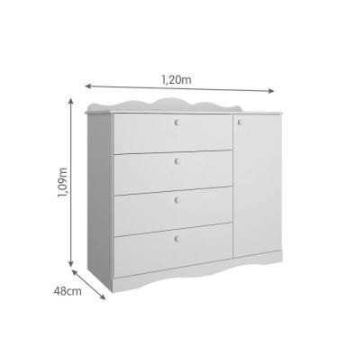 Imagem de Cômoda Infantil 4 Gavetas Aquarela Siena Móveis