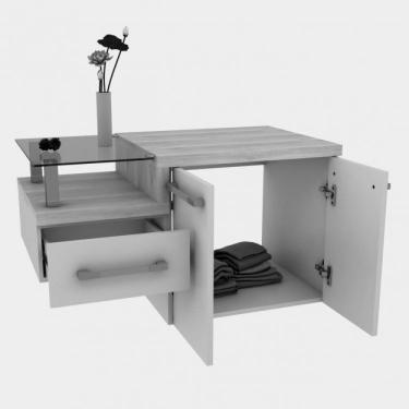 Imagem de Conjunto para Banheiro Gabinete com Cuba Folha Lux L38 e Espelheira Legno 831w Compace