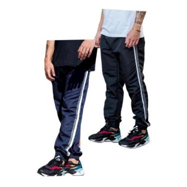 Imagem de Kit 2 Calças Masc Tactel Jogger 1 Bolso Elastico Barra 017 - J94, 1 pr