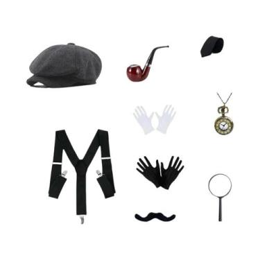 Imagem de Conjunto De Acessórios De Fantasia De Halloween Para Adultos Sherlock 
