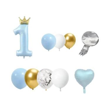 Imagem de Balões De Coroa Para Aniversário De 1 Ano, 24 Peças, Decoração De Fest