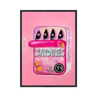Imagem de Pôster Colorido Vintage Em Lata De Sardinha Pintura Em Tela Arte De Co