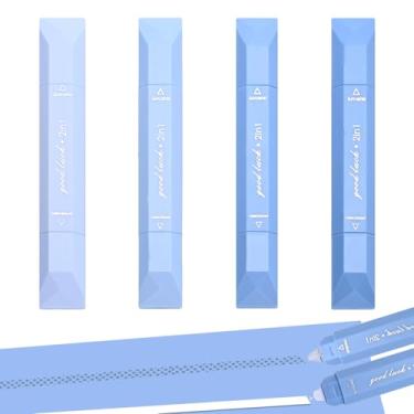 Imagem de Temiary 4 peças de fita corretiva branca 2 em 1 e conjunto de rolos de dupla face, fitas estéticas lisas com fita adesiva e rolo de fita adesiva para material de escritório escolar (azul)