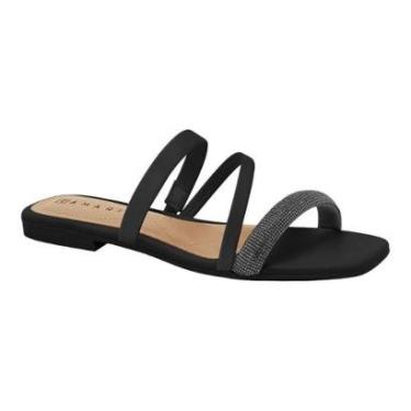 Imagem de Chinelo Ramarim 235224 Salto Baixo Bico Quadrado Brilhosa Feminino-Feminino