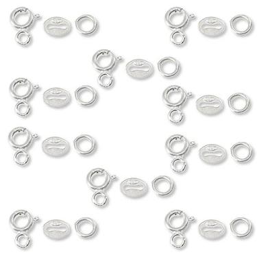 Imagem de 10 Kit Fecho Boia Timbre Placa 925 Argola Aberta Montagem Prata 925 - 