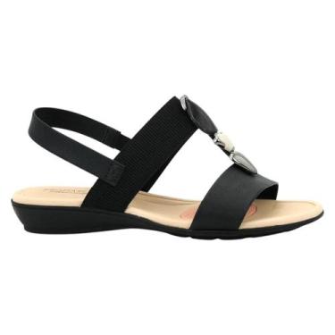 Imagem de Sandália Modare Pedraria Tira Elástica Calce Fácil, Preto, 36