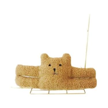 Imagem de Batente De Porta Infantil Ursinho De Lã De Cordeiro, Brinquedo Calmant