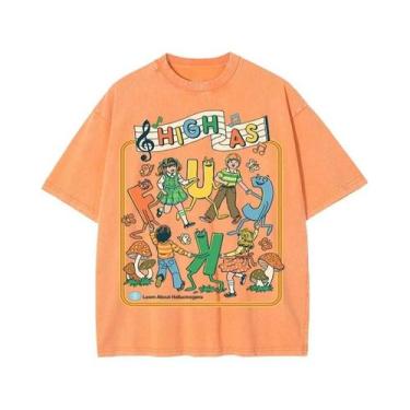 Imagem de Camiseta Masculina Oversize Retrô De Verão Em Algodão Macio Com Gola R