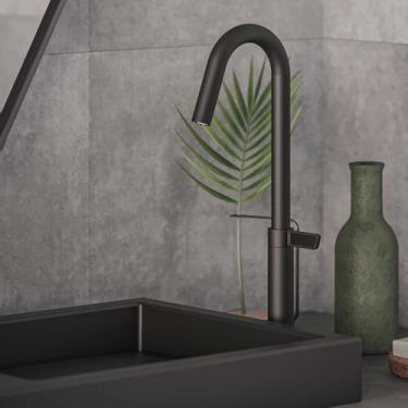 Imagem de Roca Logic Torneira de Bancada para Banheiro com Bica Alta, Preto Fosco