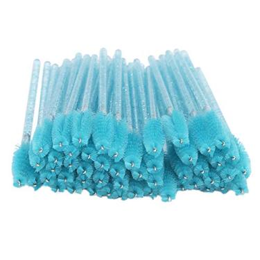 Imagem de Cosiki Conjunto de Escovas Descartáveis ​​para Cílios, 50 Peças de, Design Espiral Flexível para Fácil Aplicação de Rímel Nos Cílios (Azul claro)