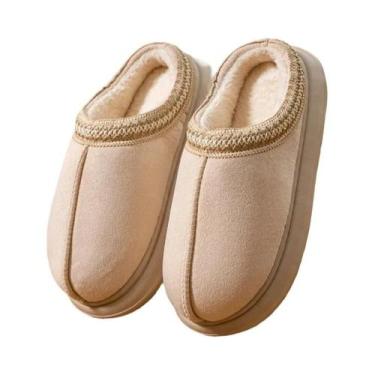 Imagem de Chinelos De Inverno Masculinos Quentes Com Forro De Pelúcia, Solado Es