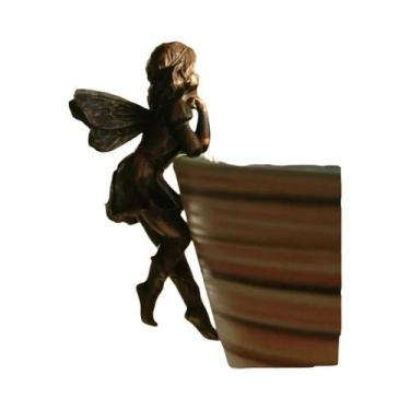 Imagem de Decoração De Resina De Anjo Menina Para Pendurar Em Vasos De Jardim, D