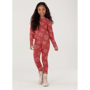 Imagem de Calça Legging Infantil Menina Cotton Rose Floral Brandili-Feminino