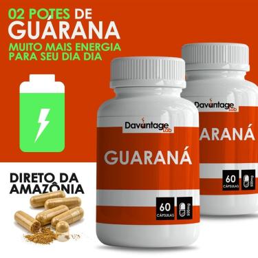 Imagem de Kit 2x Guaraná Suplemento Alimentar em Cápsulas 500mg-Unissex