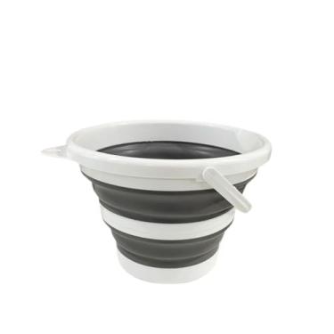 Imagem de Balde Dobrável 3 5 10 Litros Retrátil de Silicone Multiuso(Cinza,3 Litro)