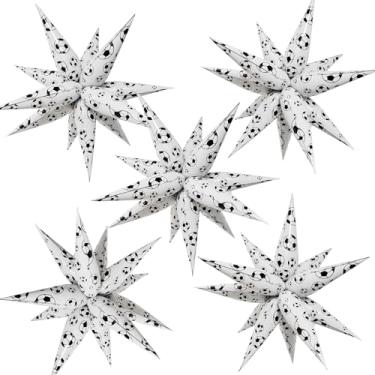 Imagem de TiAaihion Pacote com 5 balões gigantes de estrelas do futebol de 81,2 cm (60 peças de cone) | Kit de decorações DIY Exploding Star Mylar para tema de futebol, festa de aniversário, jogo e dia de jogo