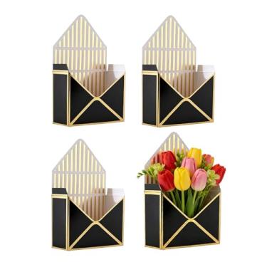 Imagem de Caixas Envelope Florais,Conjunto Moderno De Embalagem Com 4 Peças | Embalagem Vazia Para Flores Dos Namorados - Presente Feminino Para Noivado Aniversário Festa Natal Mãe Namorada Mulher