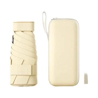 Imagem de Guarda-chuva Mini Dobrável UPF50+ De Vinil Para Viagem, Guarda-chuva D