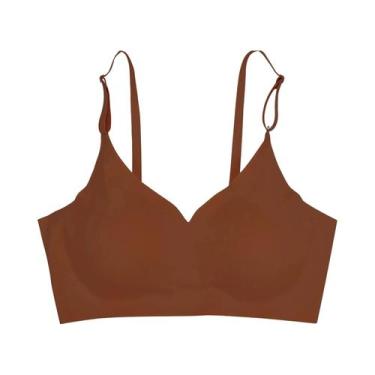 Imagem de Sutiã Sem Costura De Seda Gelada Para Mulheres, Top Cropped Básico Com